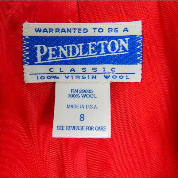 Vintage Pendleton Wool Red Blazer Jacket with Gold Buttons Size Medium - Picture 5 of 7